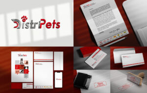 Création logo tunisie pour distripets avec papeterie et tampon. Une réalisation ink conception.